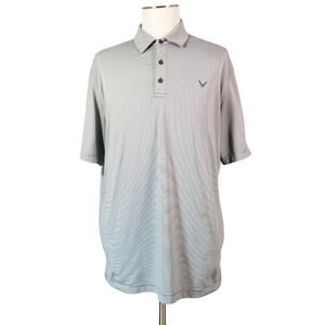 Callaway golf polo shirt men's large gray short sleeve Opti dry Flex stretch